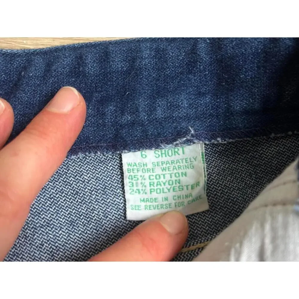 Vintage High-Waisted Dark Blue Denim Jeans - Picture 5 of 7